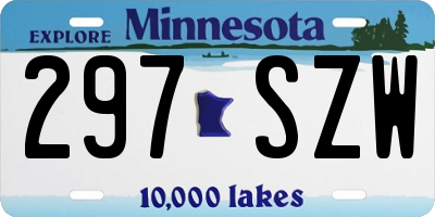 MN license plate 297SZW