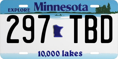 MN license plate 297TBD