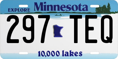 MN license plate 297TEQ