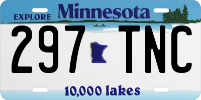 MN license plate 297TNC