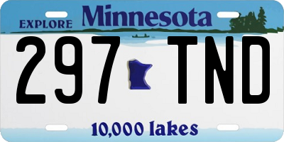 MN license plate 297TND