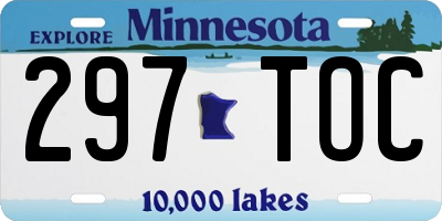 MN license plate 297TOC