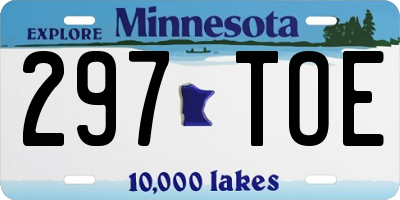 MN license plate 297TOE