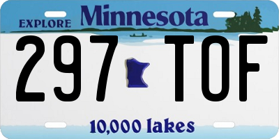 MN license plate 297TOF