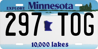 MN license plate 297TOG