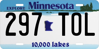 MN license plate 297TOL