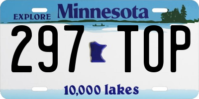 MN license plate 297TOP