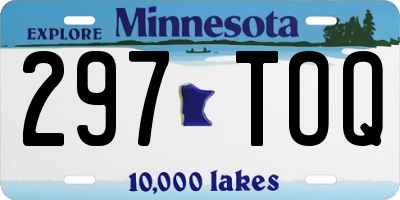 MN license plate 297TOQ