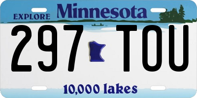 MN license plate 297TOU