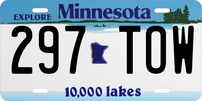 MN license plate 297TOW
