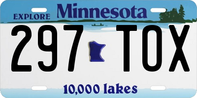 MN license plate 297TOX