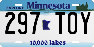 MN license plate 297TOY