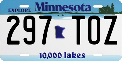 MN license plate 297TOZ