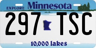 MN license plate 297TSC