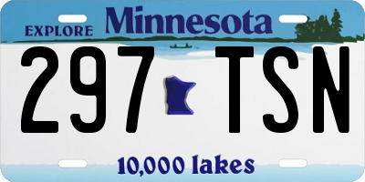 MN license plate 297TSN
