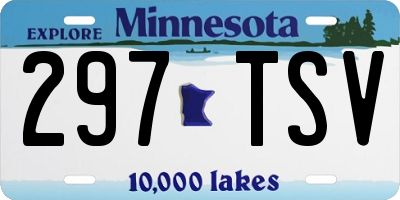 MN license plate 297TSV
