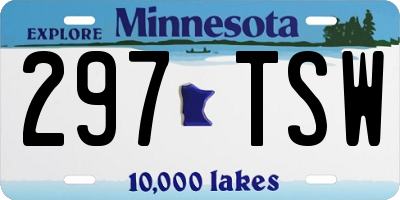 MN license plate 297TSW