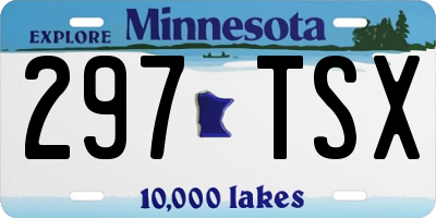 MN license plate 297TSX
