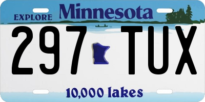 MN license plate 297TUX