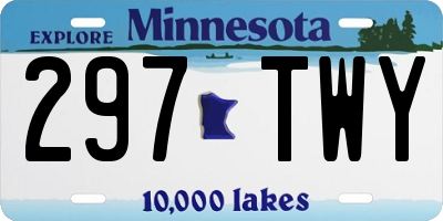 MN license plate 297TWY
