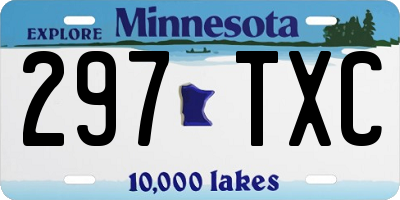 MN license plate 297TXC