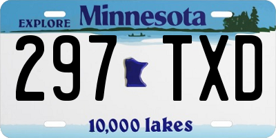 MN license plate 297TXD