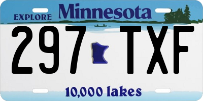 MN license plate 297TXF