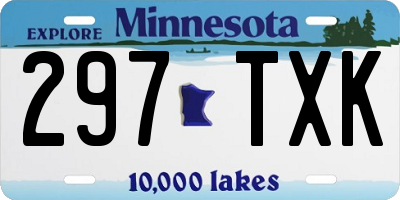 MN license plate 297TXK