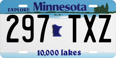 MN license plate 297TXZ