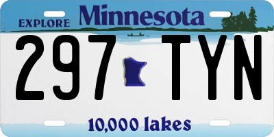 MN license plate 297TYN