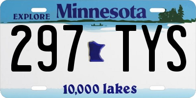 MN license plate 297TYS