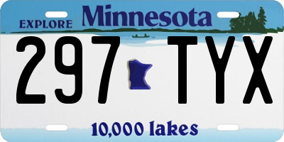 MN license plate 297TYX