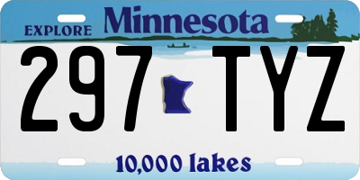 MN license plate 297TYZ