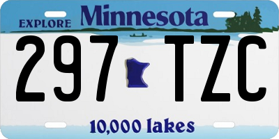 MN license plate 297TZC