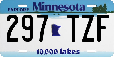 MN license plate 297TZF