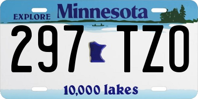 MN license plate 297TZO