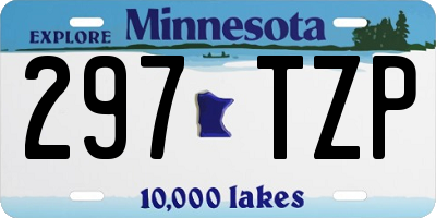 MN license plate 297TZP