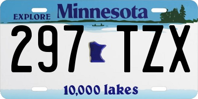 MN license plate 297TZX
