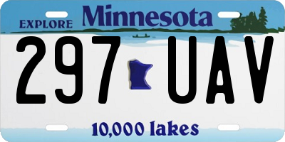 MN license plate 297UAV