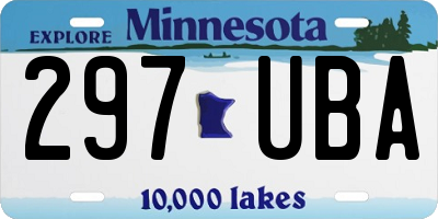 MN license plate 297UBA