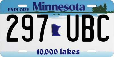 MN license plate 297UBC