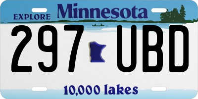MN license plate 297UBD