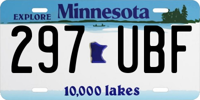 MN license plate 297UBF