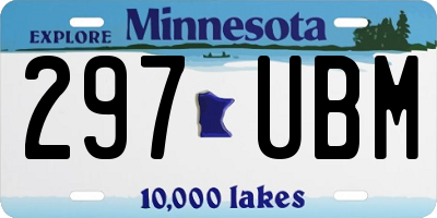 MN license plate 297UBM