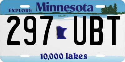 MN license plate 297UBT