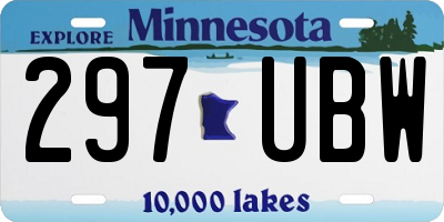 MN license plate 297UBW