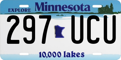 MN license plate 297UCU