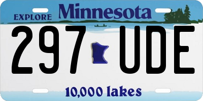 MN license plate 297UDE