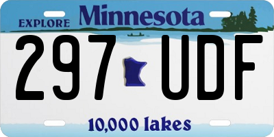 MN license plate 297UDF