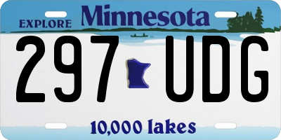 MN license plate 297UDG